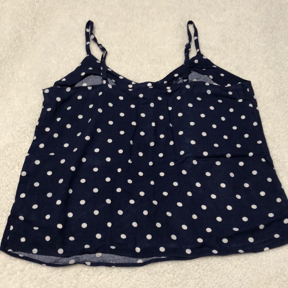 Old Navy XS navy blue white polka dot pattern cami top - Picture 3 of 3